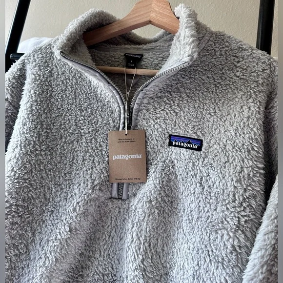 NWT Patagonia Women's Los Gatos 1/4-Zip Fleece Jacket Salt Grey - Size L - Picture 2 of 7